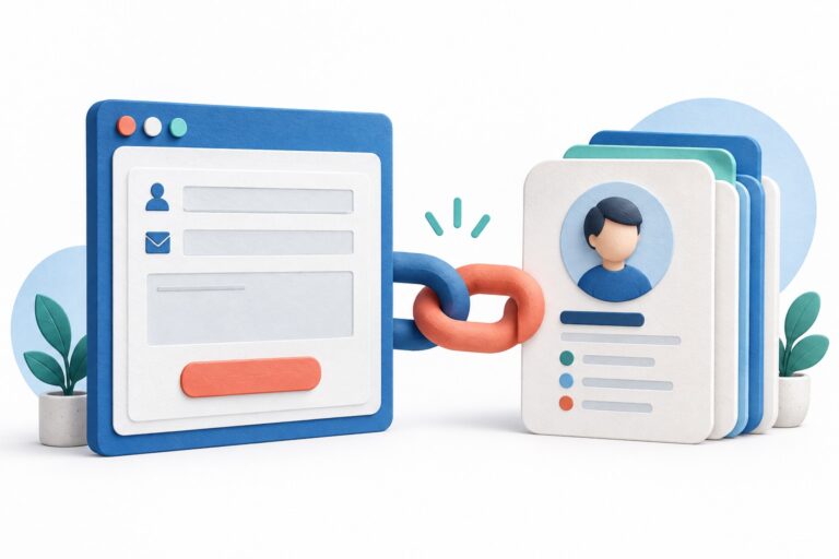 A website contact form connected to customer records